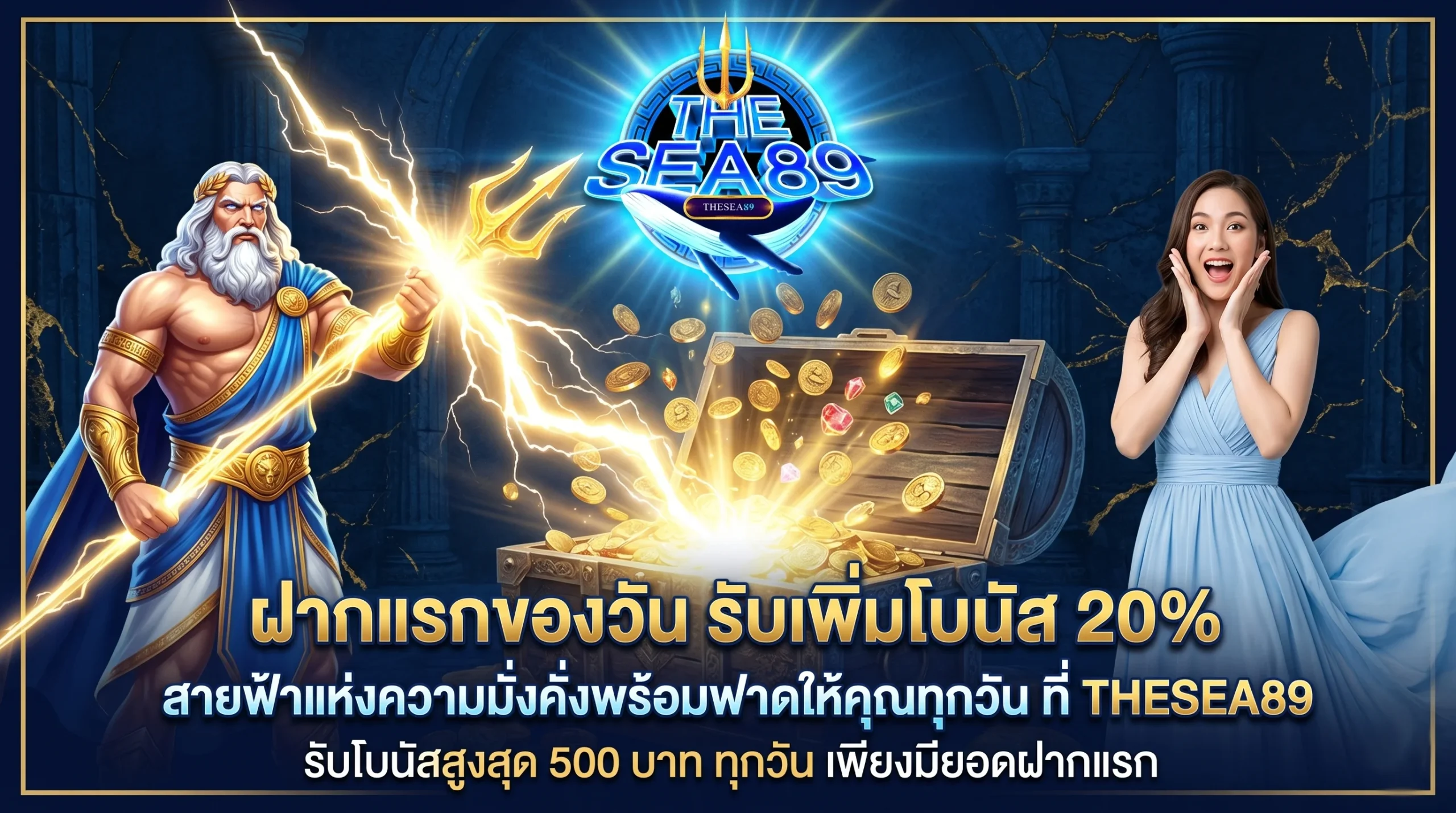 THESEA89 โปรโมชั่นฝากแรกของวัน รับโบนัสพิเศษ 20% ทุกยอดฝาก