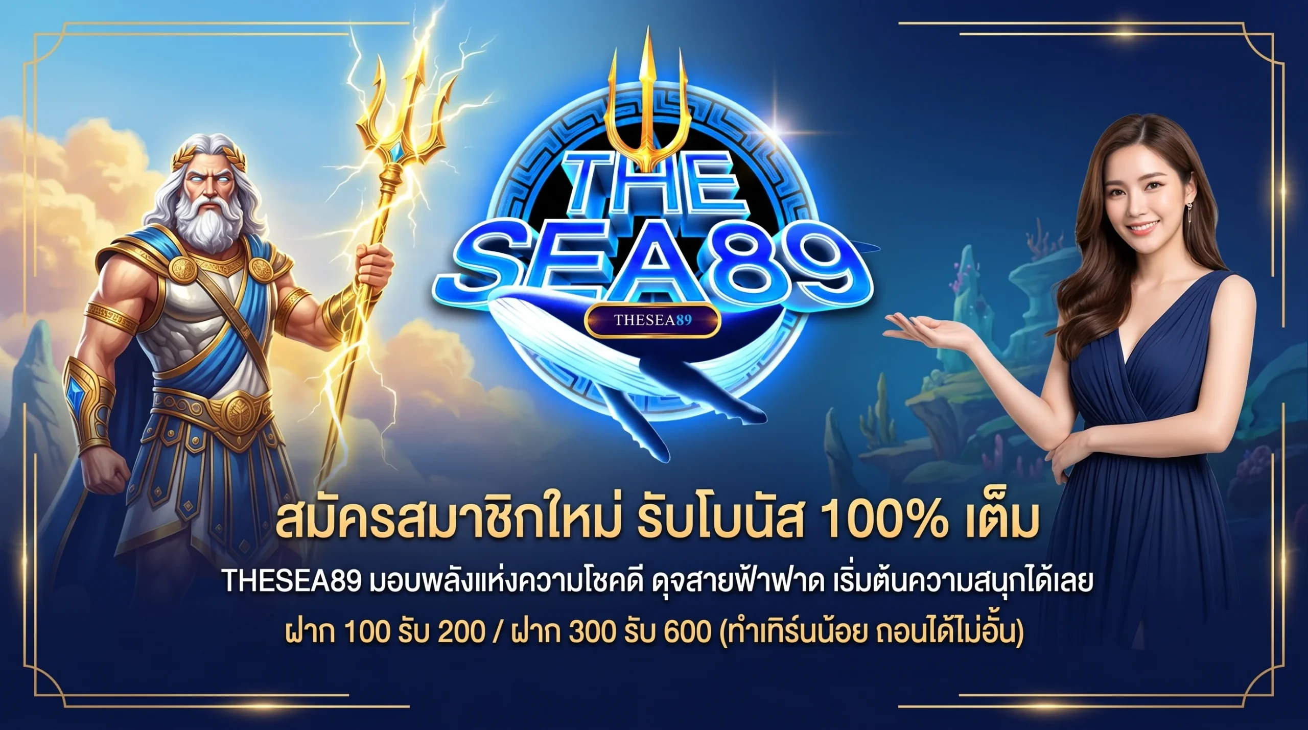 THESEA89 โปรโมชั่นสมัครสมาชิกใหม่ รับโบนัส 100% ฟรีทันที คุ้มที่สุด